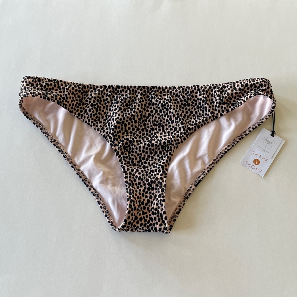 Shade & Shore Bikini Bottom Low Coverage Cheeky Animal Print Coastal Beach